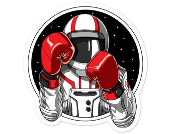 Astronaut Boxing Sticker - Kickboxing Sticker - Muay Thai Sticker - Martial Arts Sticker - Thai Boxer Vinyl Decal - Boxing Lover Gift