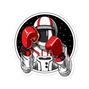 Astronaut Boxing Sticker - Kickboxing Sticker - Muay Thai Sticker - Martial Arts Sticker - Thai Boxer Vinyl Decal - Boxing Lover Gift