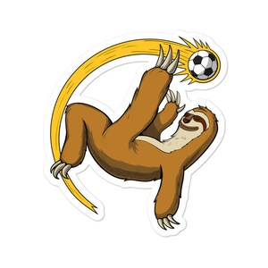 Faultier Fußballspieler Aufkleber - Lustiger Fußball Aufkleber - Fußball Jungen Geschenke - Kinder Fußball Aufkleber - Fußballspieler Geschenk - Fußballliebhaber Geschenke