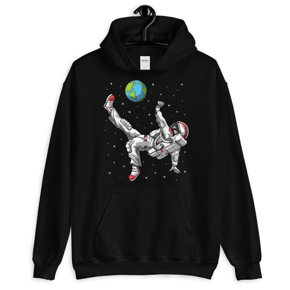 Astronaut Soccer Player Hoodie, Soccer Sweatshirt, Soccer Long Sleeve, Soccer Clothing, Soccer Clothes, Soccer Apparel, Soccer Outfit