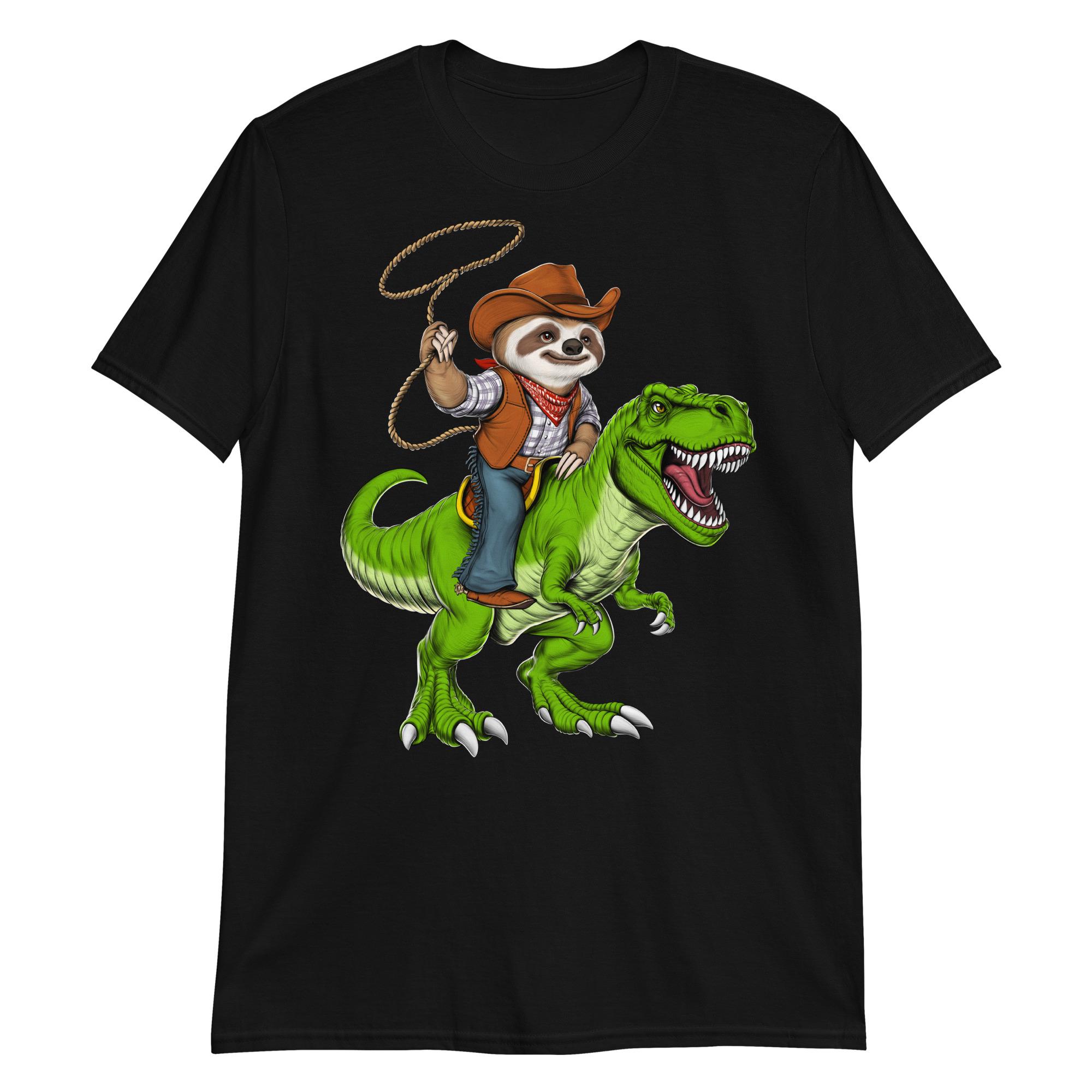 Sloth Cowboy Riding T-rex Dinosaur T-shirt: Funny Cowboy Tee - Etsy