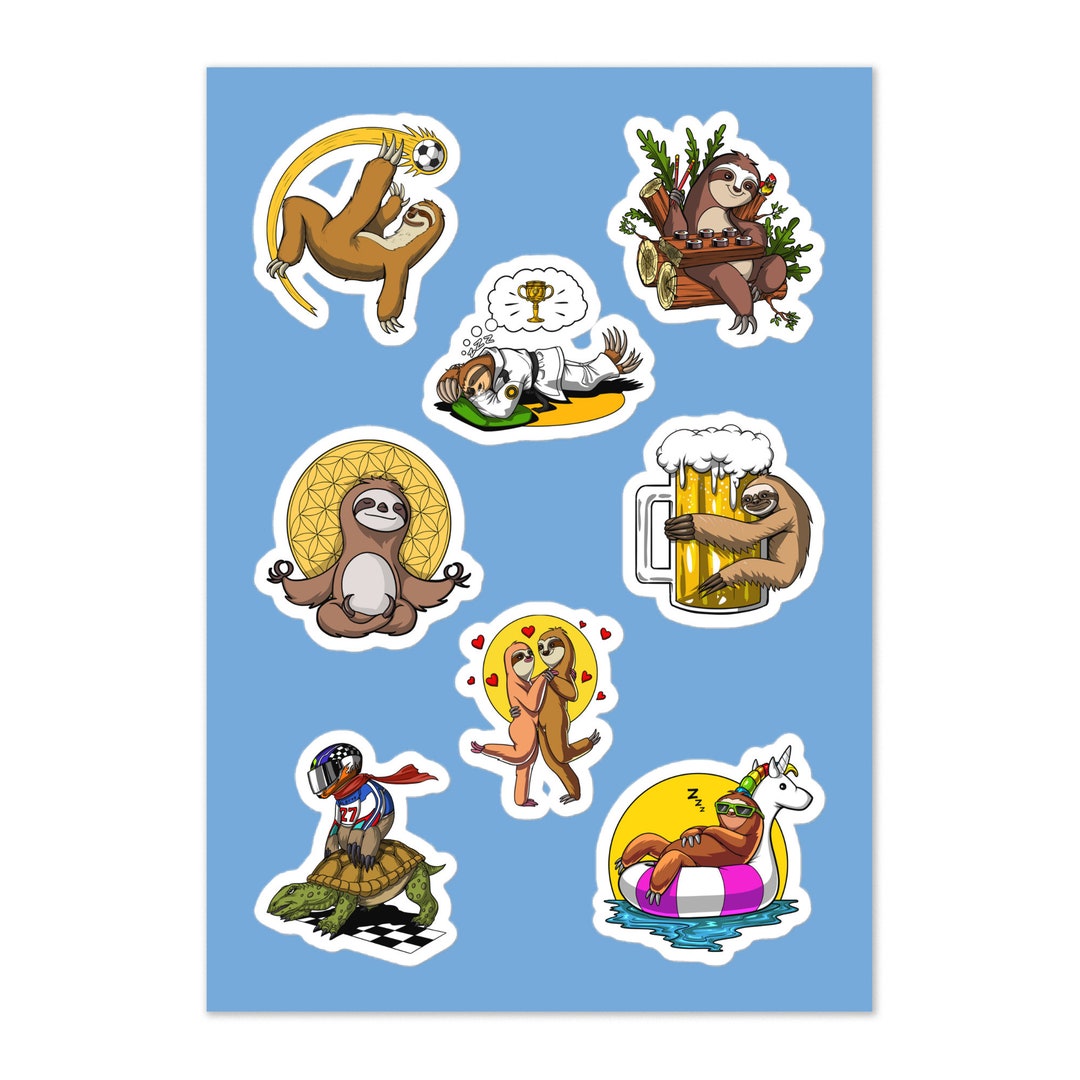 Window Sticker Sloth Sloth Sticker Sheet Sloth Sticker Bundle Sloth Sticker - Etsy