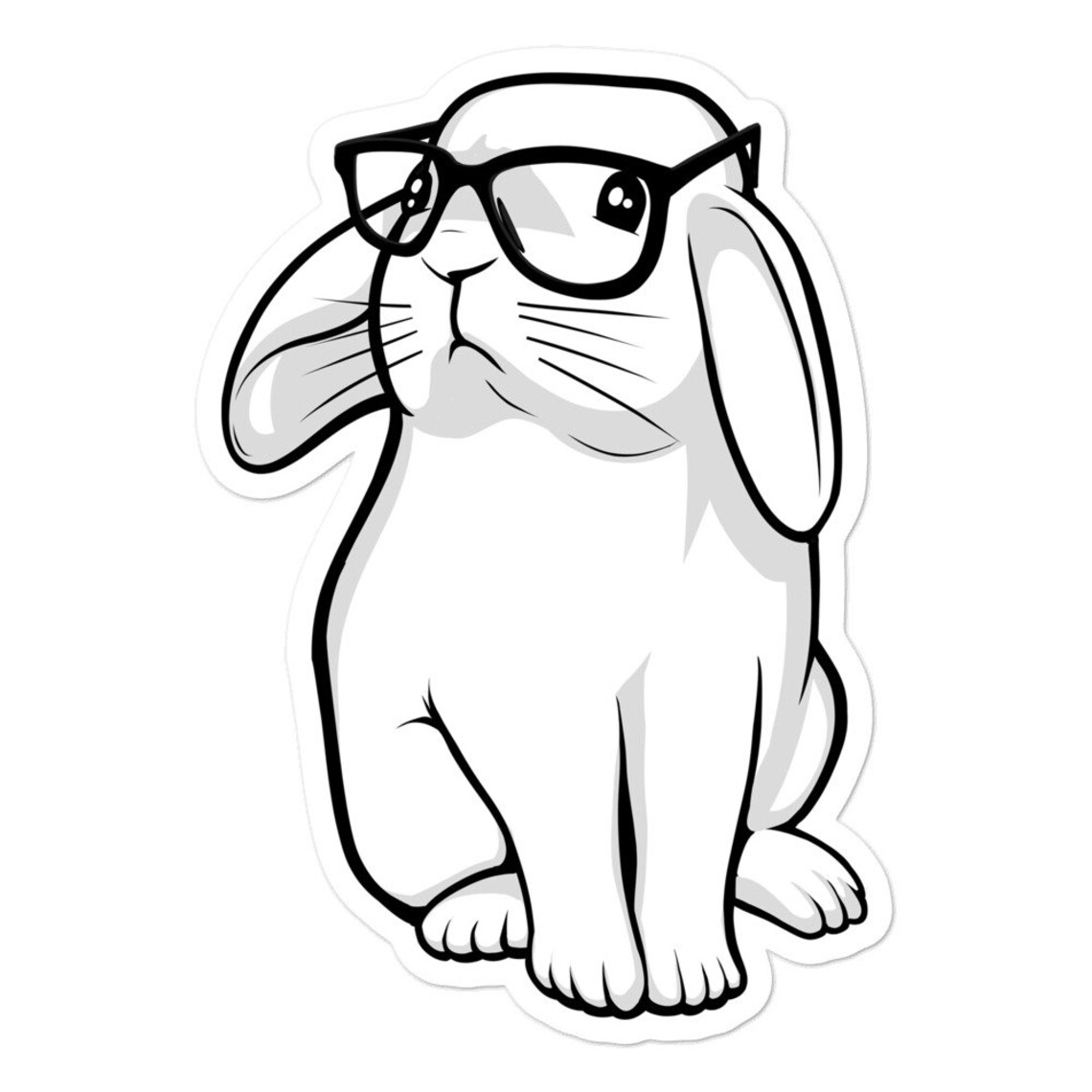 Hipster Rabbit Sticker Cute Bunny Gifts Funny Rabbit Gifts - Etsy