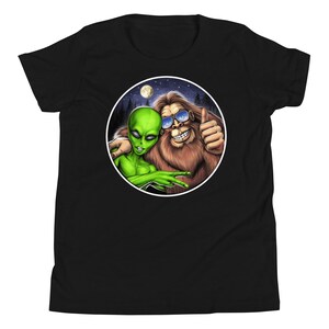 Alien Bigfoot Kids T-Shirt, Cryptozoology Boys Shirt, Cryptid Creatures Tee, Cryptids Tee, Cryptids Clothes, Bigfoot Clothing, Bigfoot Gift