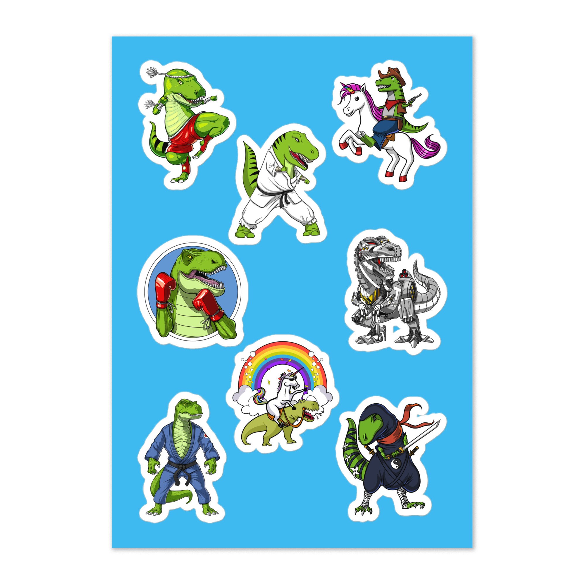 Trex Dinosaur Sticker Sheet Dinosaurs Sticker Bundle Etsy