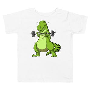 T-Rex Dinosaur Fitness T-shirts pour enfants - T-shirt de sport pour garçons - T-shirt drôle de dinosaure pour tout-petit - T-shirts d'haltérophilie - Vêtements pour enfants dinosaures