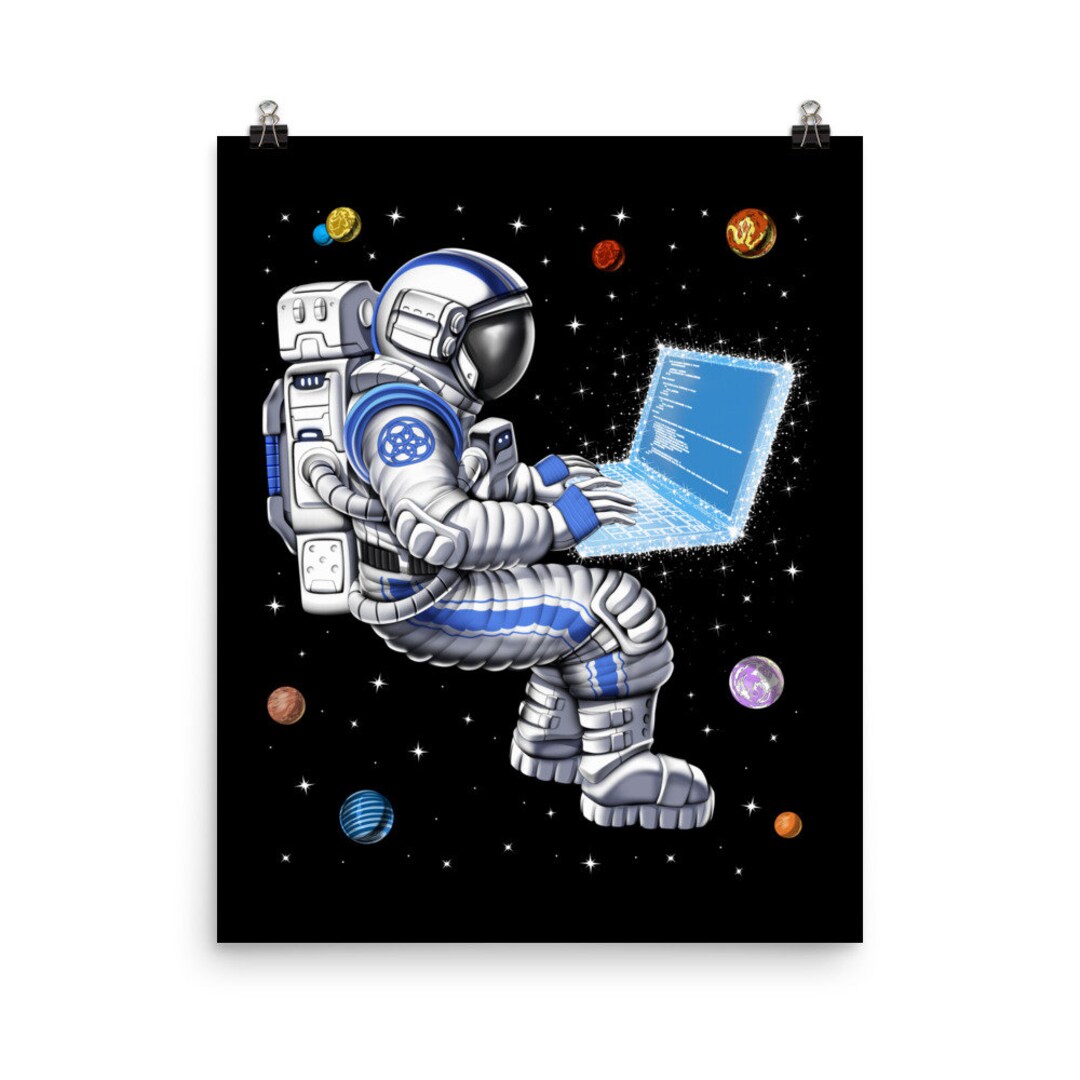Astronaut Programmer Poster, Coder Art Print, Programming Poster ...