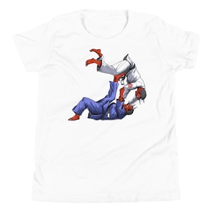 Japanese Demon Brazilian Jiu-Jitsu Kids Shirt, Judo Wrestling Boys Shirt, Martial Arts BJJ Clothing, Combat Sports Wrestler Clothes