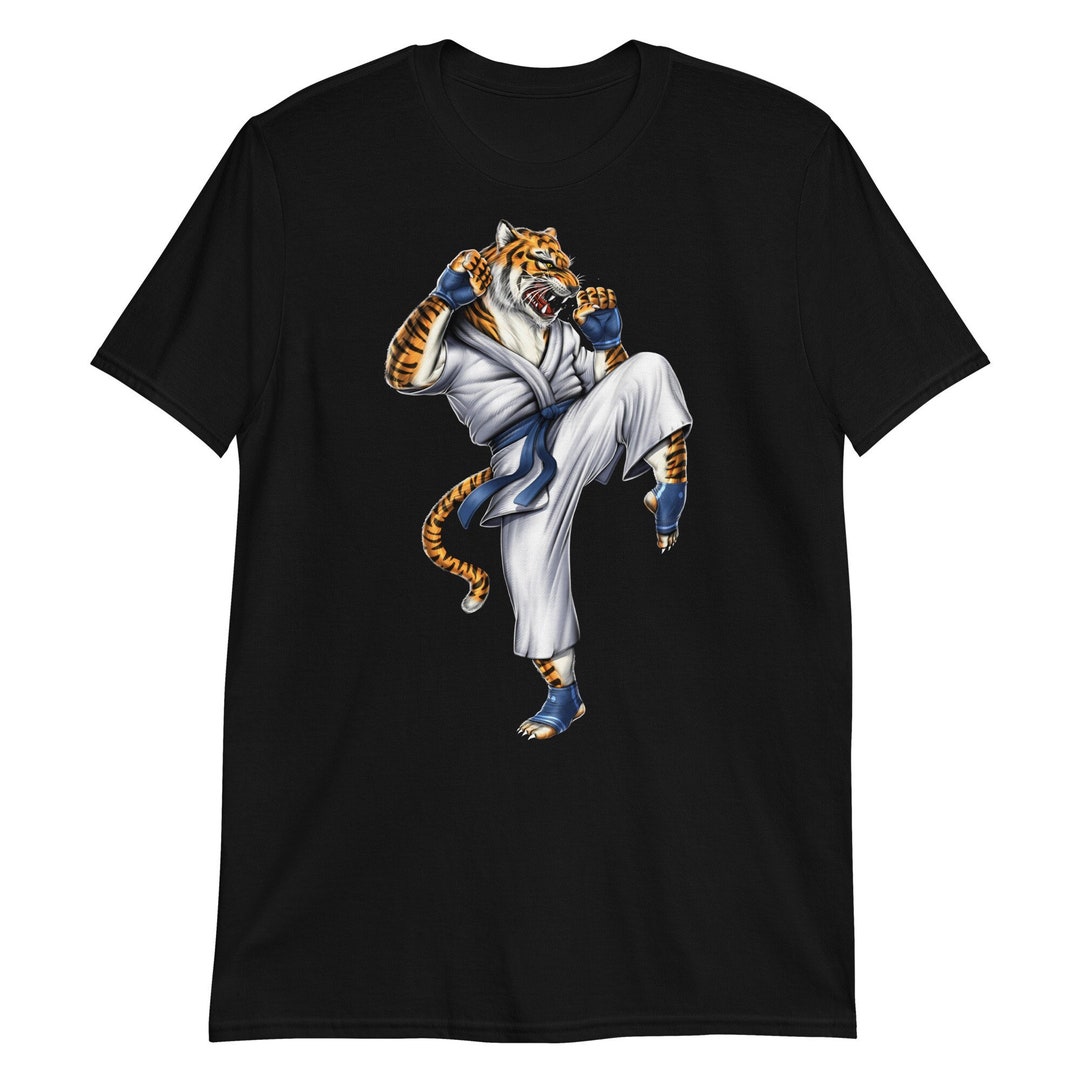 Camiseta de tigre, camiseta de kárate, camiseta de kickboxing