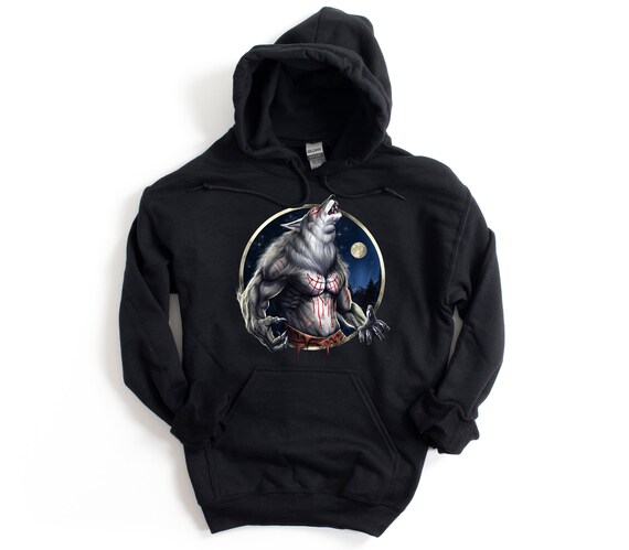 Werewolf Hoodie Full Moon Hoodie Howling Wolf Hoodie Wolf