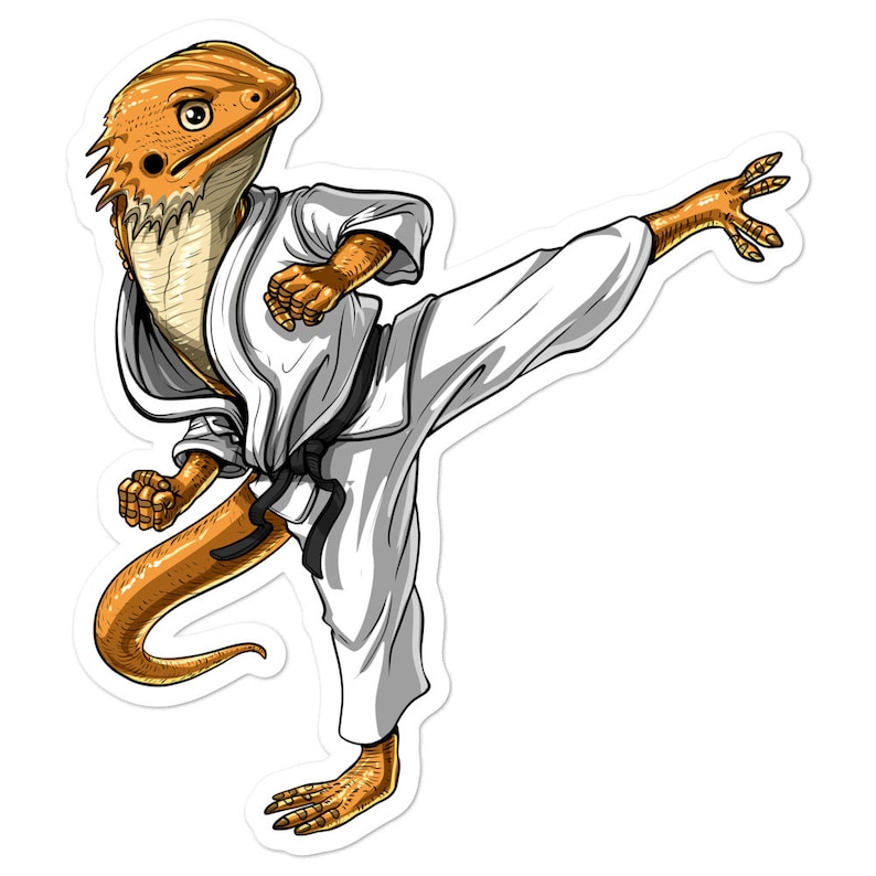 Bearded Dragon Karate Sticker Ninja Vinyl Sticker Etsy UK