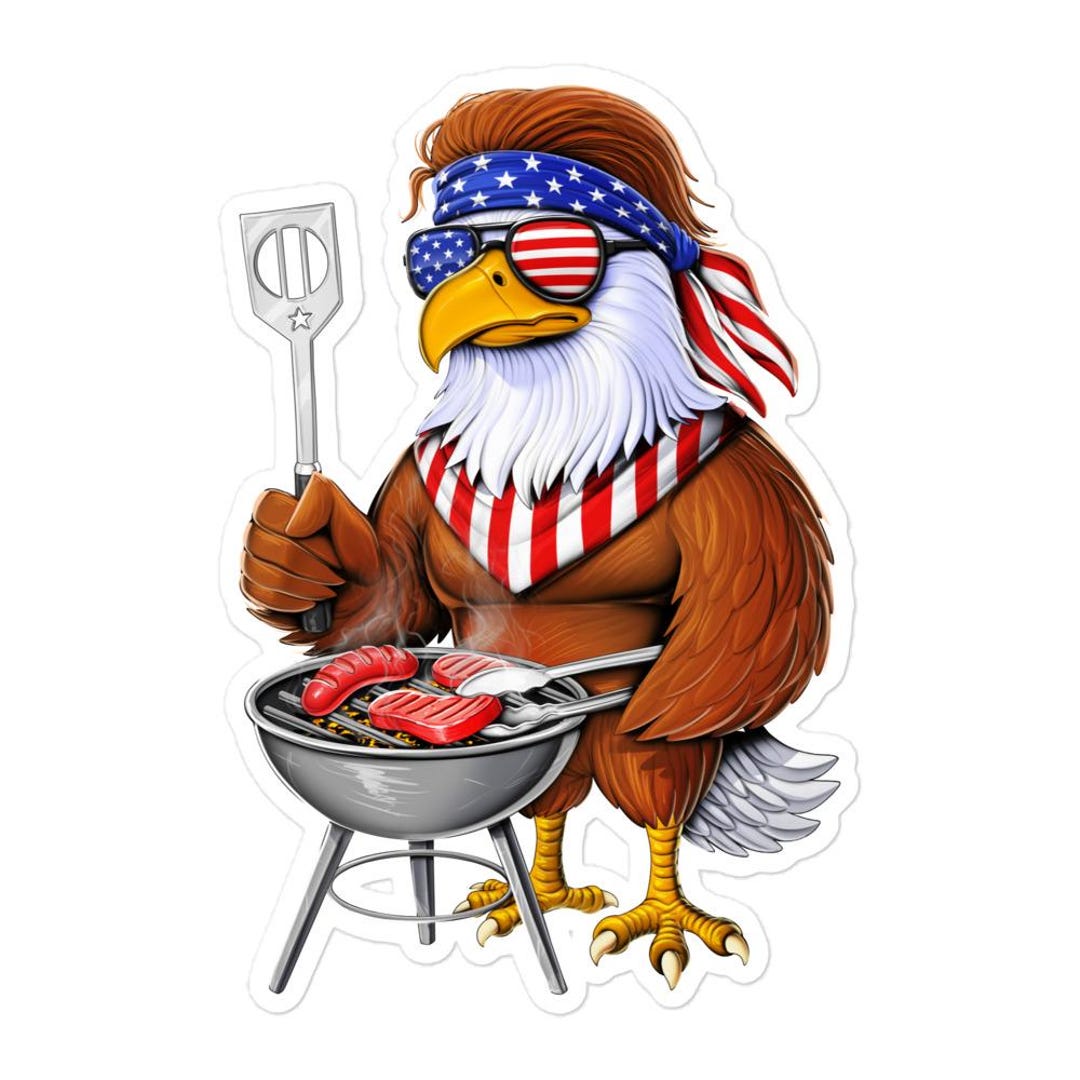 American Bald Eagle USA Sticker: Barbecue Decal - Etsy