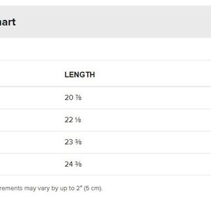 the size chart for a women's dress