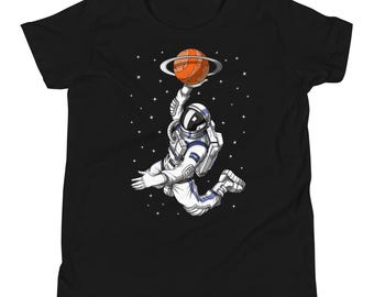 Astronaut Basketball Player Kids Shirts, Basketball Boys T-Shirts, Funny Basketball Clothing, Basketball Apparel, Basketball Clothes