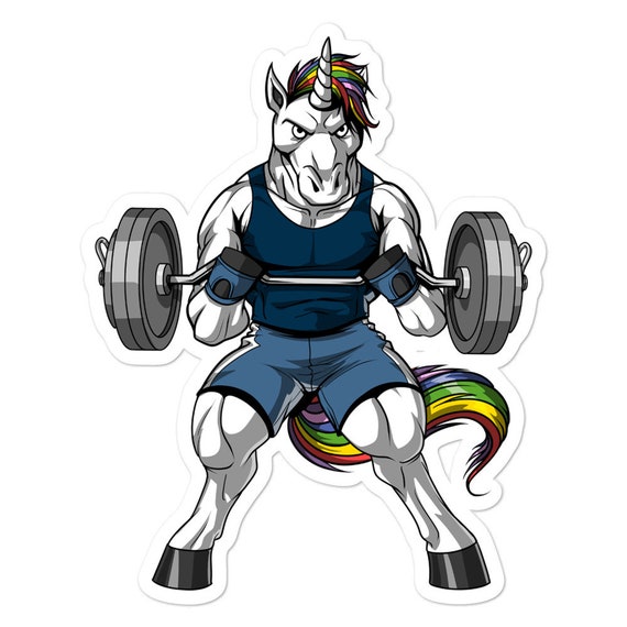 Womens Fitness Gift Exercising Sticker Funny Gym Workout Decals Fitness Unicorn Sticker Training Sticker Girls Fitness Vinyl Decal