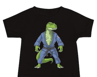 T-Rex Dinosaur Jiu-Jitsu Toddler Shirt, Brazilian Jiu-Jitsu Kids Tee, Judo Boys Shirt, Martial Arts Shirt, BJJ Clothing, Jiu-Jitsu Clothes