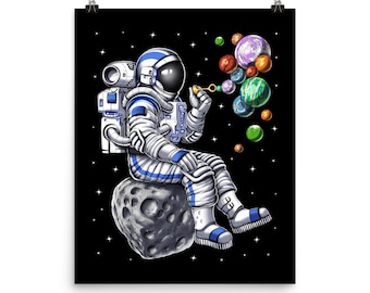 Weltraum Astronaut Poster, Planeten Kunstdruck, Kosmisches Poster, Sonnensystem Poster, Weltraum Wanddekor, Weltraum Raum Dekor, Weltraum Liebhaber Geschenk