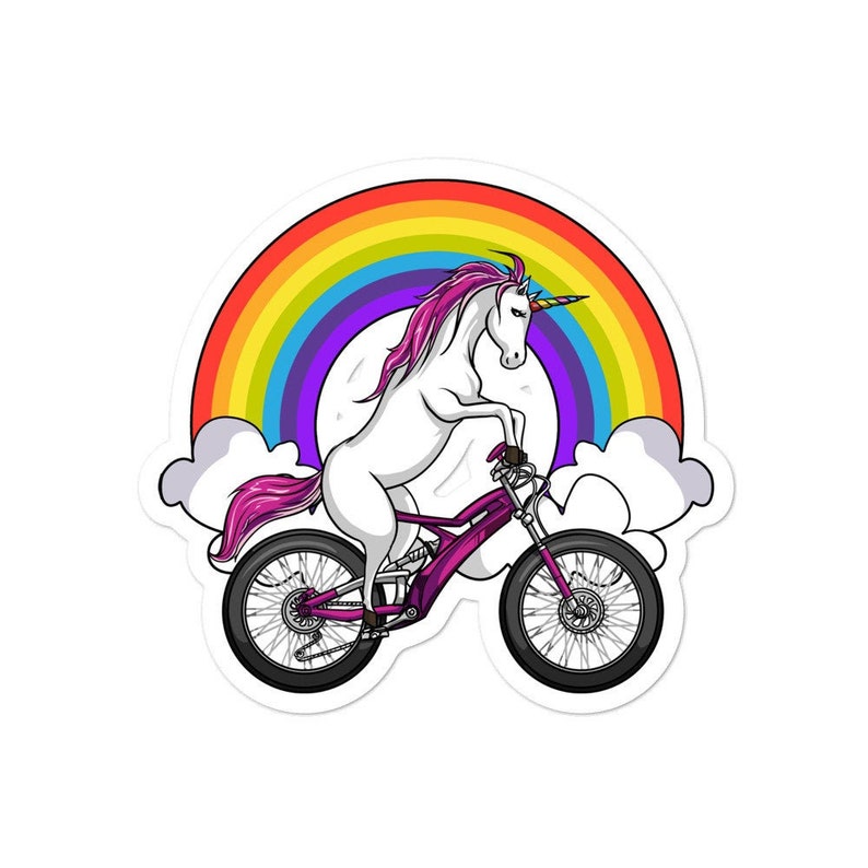 Unicorn Riding Bicycle Stickers Girls Unicorn Decals Etsy