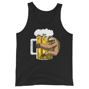 Sloth Beer Party Mens Tank, Sloth Tank Top, Mens Party Tank, Beer Mens Tank, Party Clothing, Party Clothes, Drinking Party Apparel