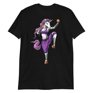 Unicorn Muay Thai Shirt, Kung Fu Shirt, Martial Arts Shirt, Kickboxing Tee, Karate Shirt, Thai Boxing Clothing, Thai Boxer Clothes Black
