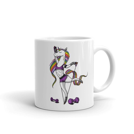 Fitness Unicorn Mug - Gym Workout Coffee Mug - Womens Fitness Gift - Funny Fitness Unicorn Coffee Cup - Girls Fitness Mug - Fitness Gift