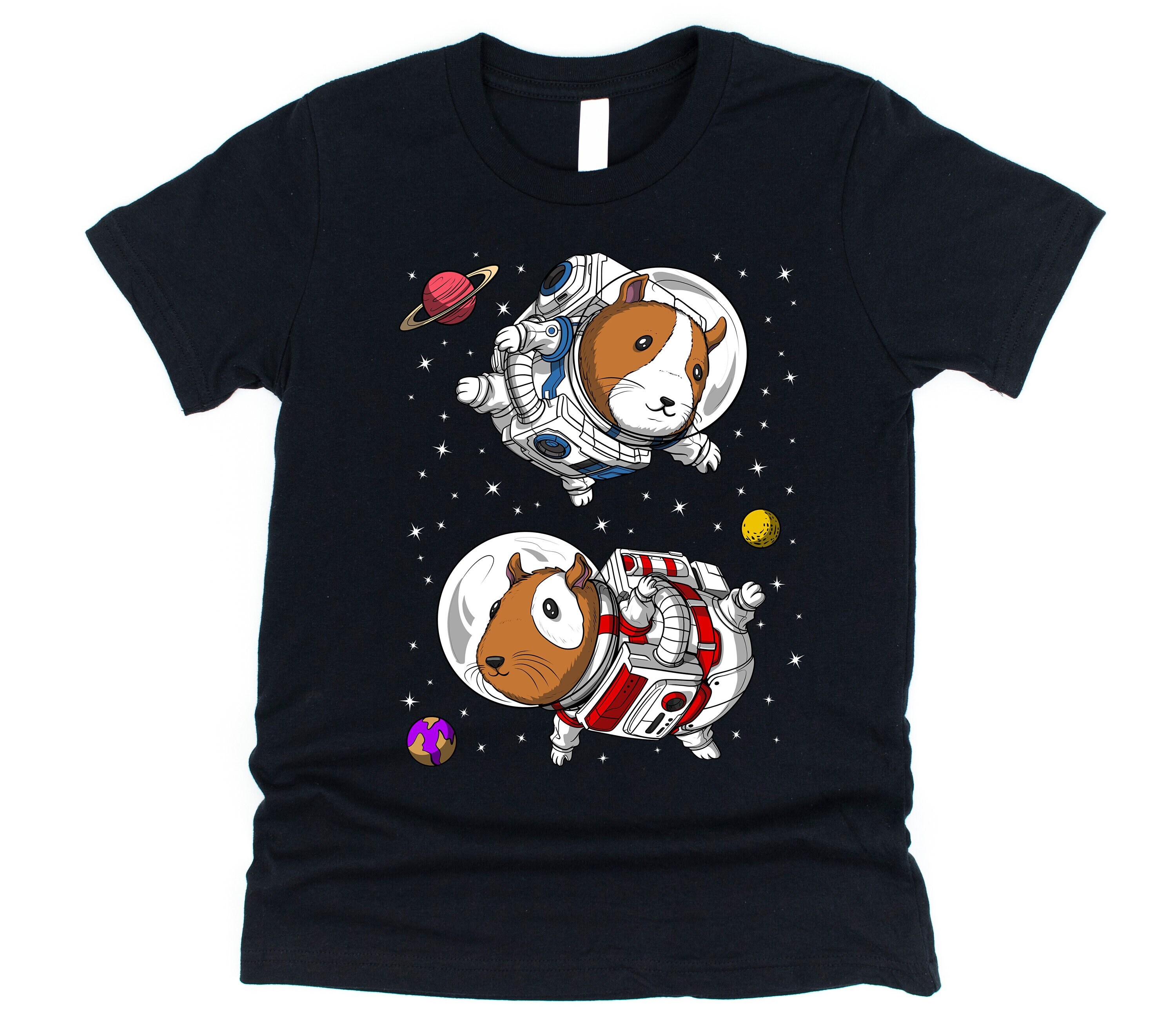 Funny Aesthetic Women T-shirt Guinea Pig Space Astronauts Print