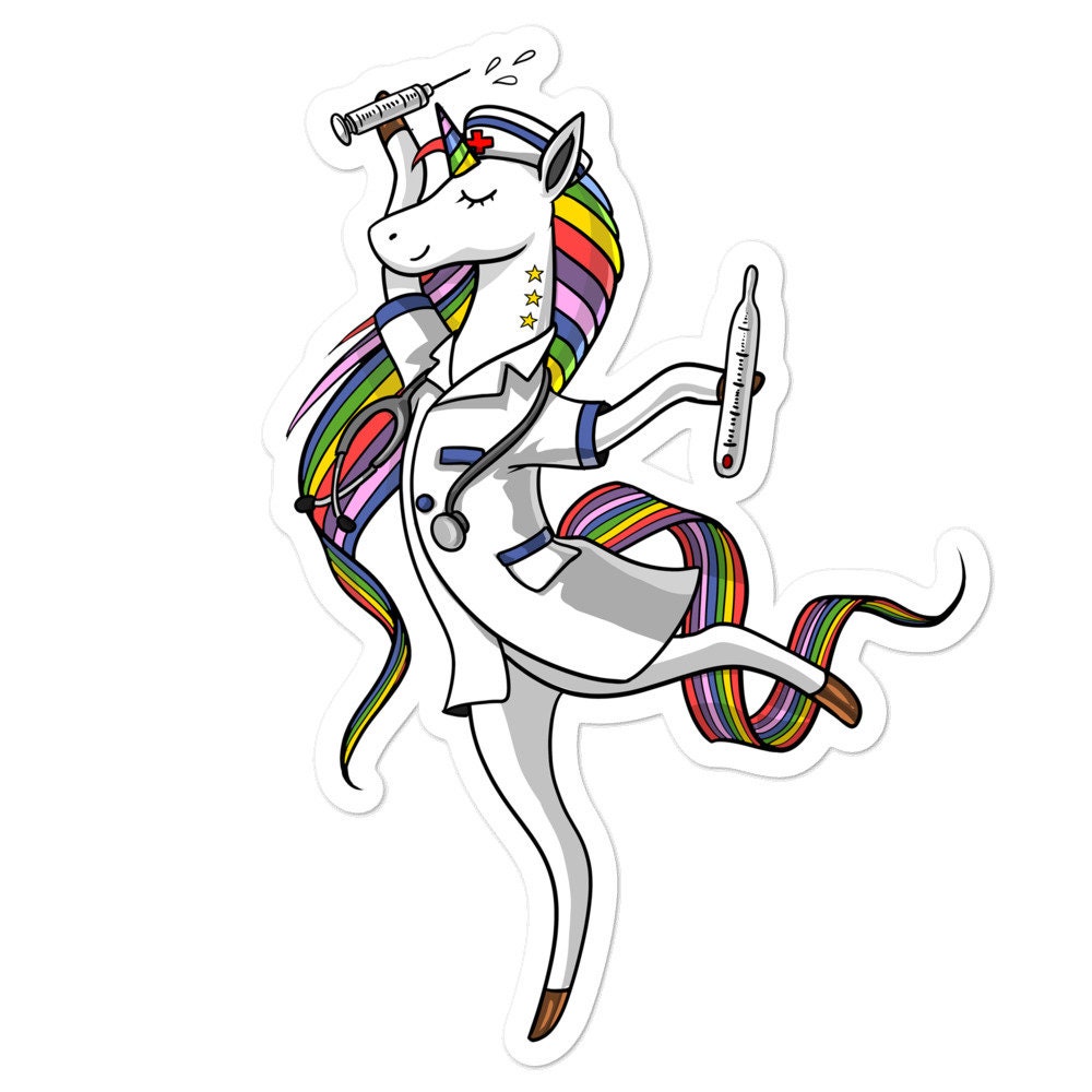 Unicorn Nurse Vinyl Sticker Womens Medical Stickers Nurse - Etsy