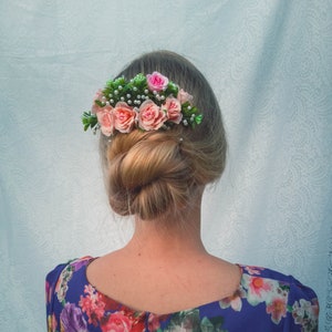 Bridal Floral Pearl Hair Comb, Wedding Hair Accessories, Floral hair accessories, Flower girl accessories, Beach wedding, Bridal look