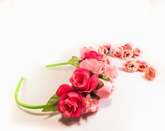 Fascia per capelli con fiori di carta di gelso: accessorio per foto di neonati verde salvia - Italia