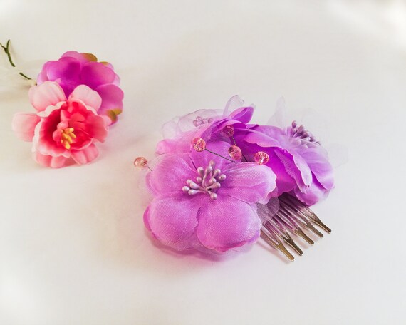 Minimal Purple Hair Clip Wedding Hair Accessories Purple Etsy