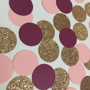 Pink Plum and Rose gold Confetti | Pink Plum and Rose Gold Decorations | Engagement Party | Bridal Shower Partys | Party Decorations