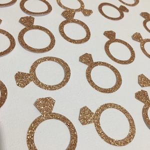 Rose Gold Ring Confetti | Engagement Party Decorations | Bridal Shower Decorations | Bachelorette Party Decorations