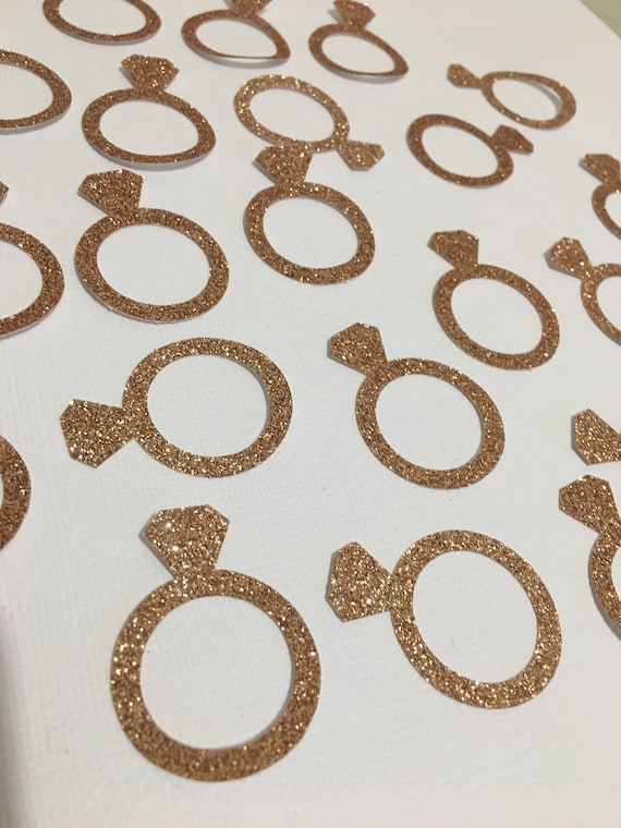 Rose Gold Ring Confetti | Engagement Party Decorations | Bridal Shower Decorations | Bachelorette Party Decorations