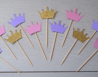 Princess Crown Cupcake Toppers, Princess Party Decorations, First Birthday Decorations, Party Decorations, Princess Theme Party Decorations