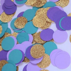 Paars, Aqua en Gold Confetti, Mermaid Party Decoraties, Mermaid Verjaardag Decoraties, Mermaid thema feest decoraties, onder de zee