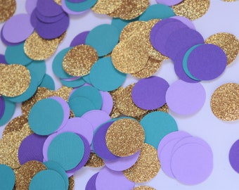 Purple, Aqua and Gold Confetti, Mermaid Party Decorations, Mermaid Birthday Decorations, Mermaid themed party decorations, under the sea