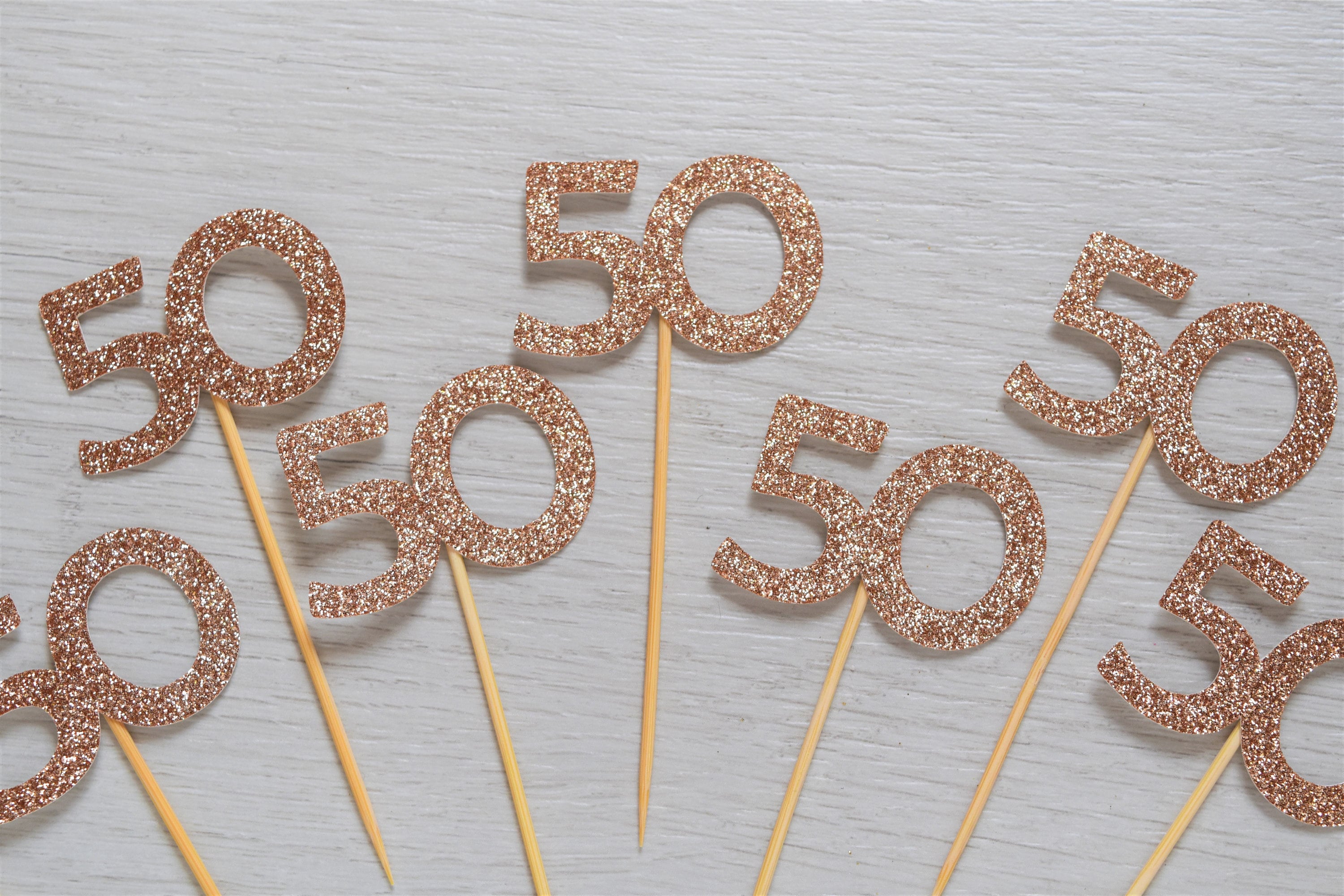 Rose Gold 50th Cupcakes - Cakey Goodness