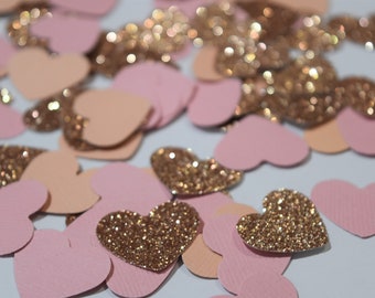 Blush Peach and Rose Gold Confetti, Rose Gold Engagement Decorations, Pink and Rose Gold Party Decorations, Bridal Shower Party Decorations