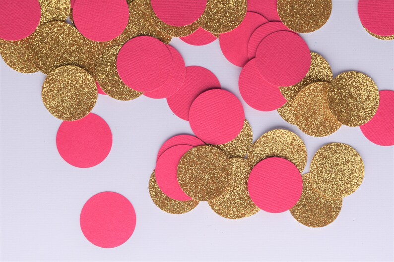 Bridal Shower Decoration Hot Pink and Gold Confetti Hot Pink Birthday Decorations Hens Party Decorations Pink and Gold Party Decorations
