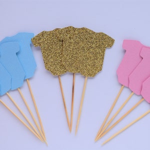 Gender Reveal Cupcake Toppers, Pink and Blue Gender Reveal Decorations, Gender Reveal Baby Shower Decorations, Pink and Blue Gender Reveal