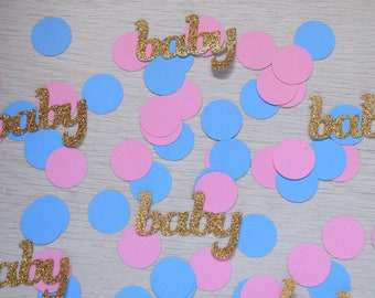 Pink and Blue Baby Confetti, Pink and Blue Baby Shower Decorations, Gender Reveal Party Decorations, Gender Reveal Baby Shower Decorations