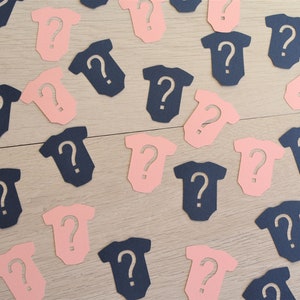 Blush Pink and Navy Gender Reveal Confetti, Gender Reveal Party Decorations, Navy and Pink Baby Shower Decoration, Gender Reveal Baby Shower