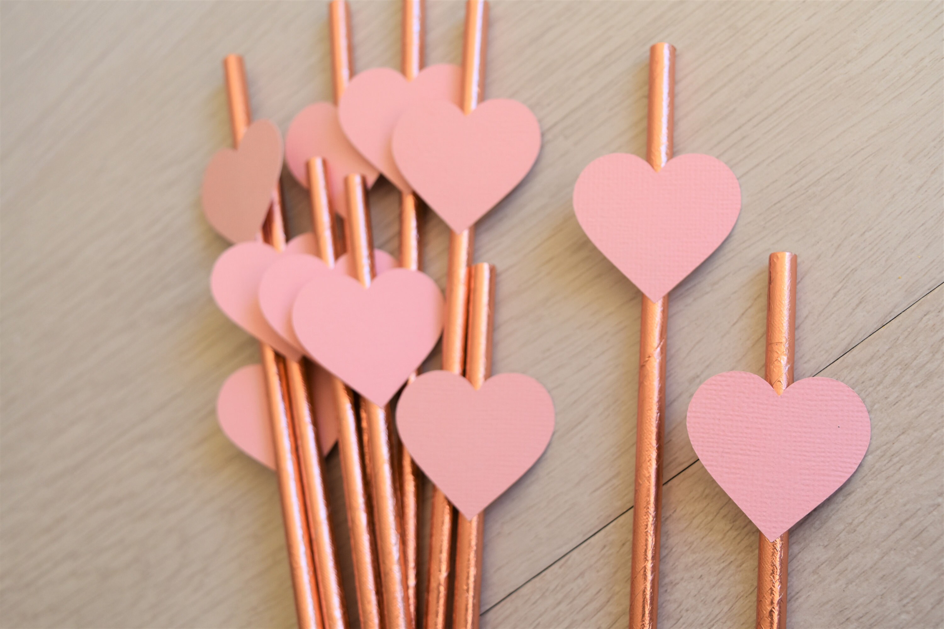 Blush Pink Heart Straws Engagement Party Decorations Bridal Etsy