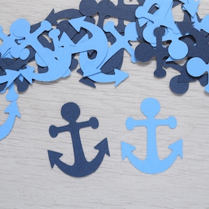 Blue and Navy Anchor Confetti, Nautical Party Decorations, Nautical Baby Shower Decorations, Navy Nautical Birthday Party Decorations