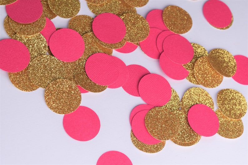 Bridal Shower Decoration Hot Pink and Gold Confetti Hot Pink Birthday Decorations Hens Party Decorations Pink and Gold Party Decorations