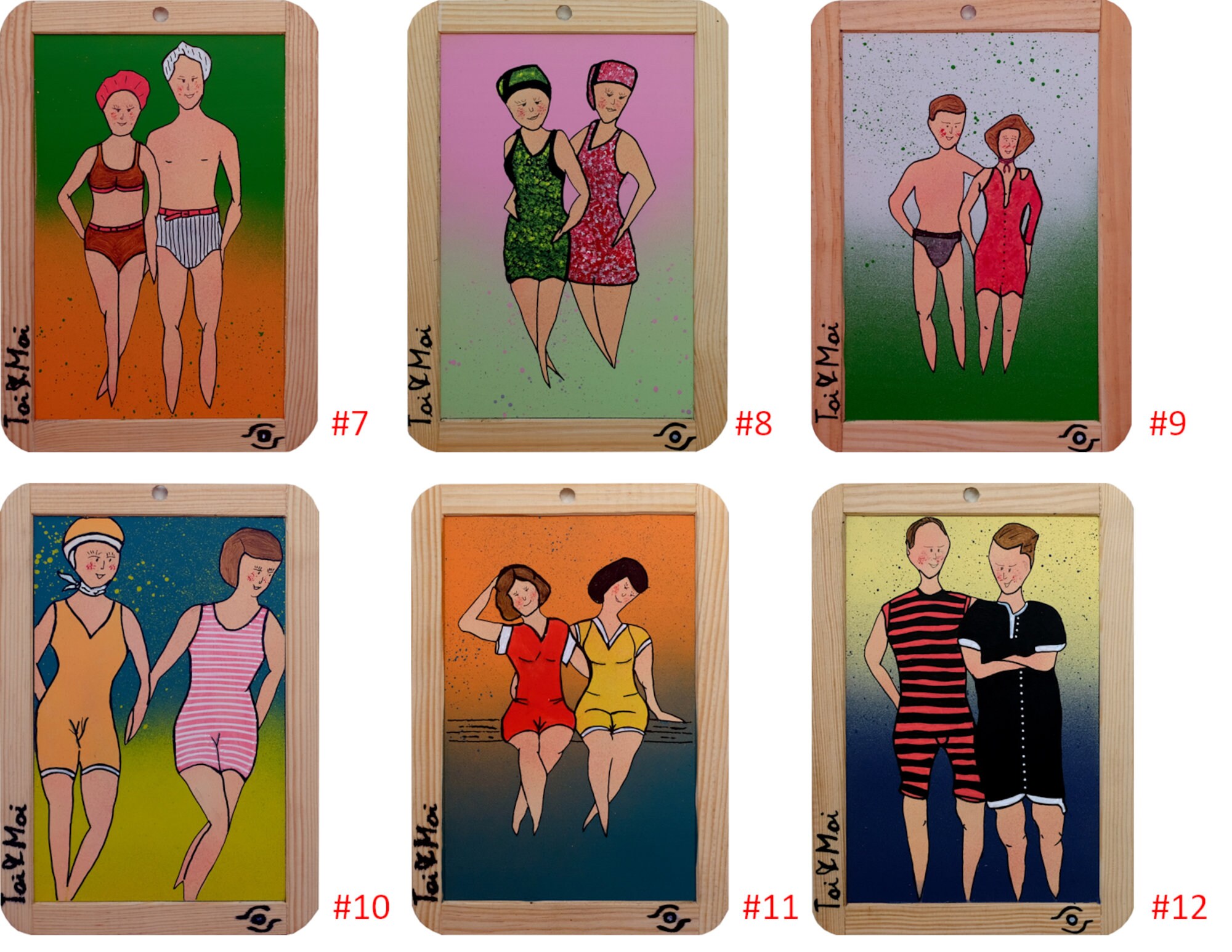 Peinture Originale sur Ardoise d'écolier - Série Toi&moi [2] A Personnaliser