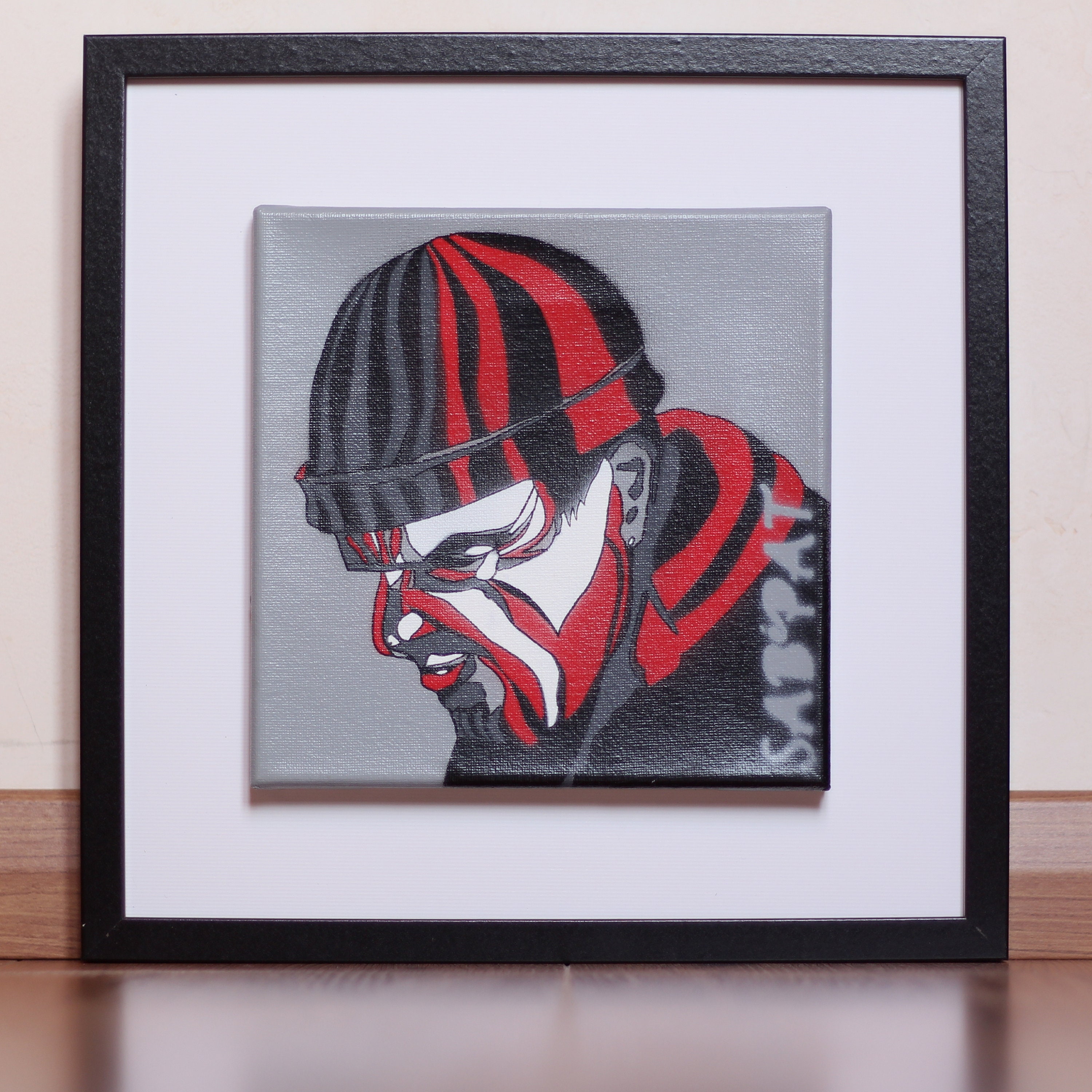 Portrait Façon Puzzle d'un Homme Au Bonnet Rouge - Red Man