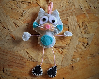 Cat "Cat Olin" felt keychain