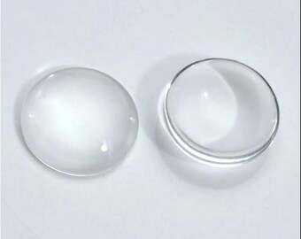 Ausverkauf! Masse 50 Stück: 20mm klar Glas-Cabochons * klaren runden Transparent 20mm gewölbt Objektiv liefert DIY