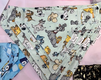Over the collar dog bandannas, cute cartoon dog print